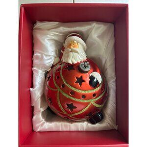 Home Reflections Ceramic Santa Claus Luminary W/ Flameless Candle & Timer